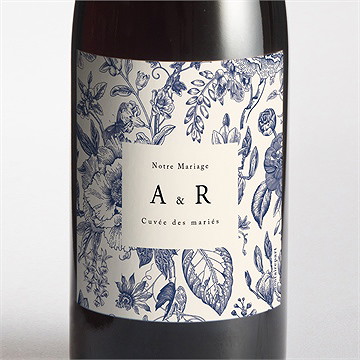 Etiquette de bouteille mariage exotique