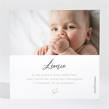 Remerciement naissance marguerite - Dos de la carte