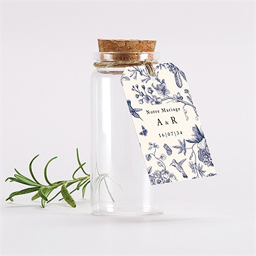 Mignonette mariage exotique étiquette