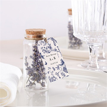 Mignonette mariage exotique étiquette - Mise en situation