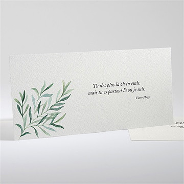 Remerciement décès élégant branchage