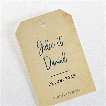 Marque-place mariage notre télégramme étiquette - Dos de l'étiquette