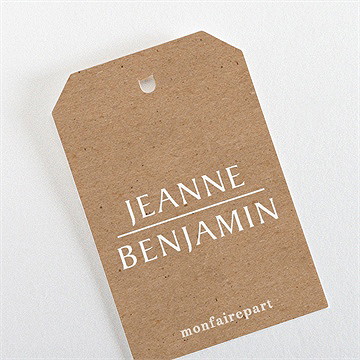 Marque-place mariage nature chic étiquette - Dos de l'étiquette