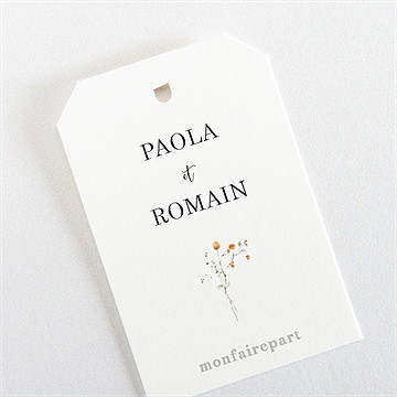 Marque-place mariage complicité étiquette - Dos de l'étiquette
