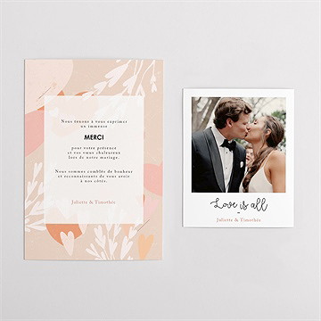 Remerciement mariage love is all - Vue d'ensemble