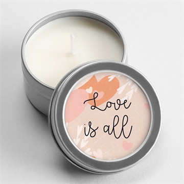 Bougie mariage love is all argent