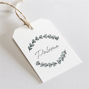 Marque-place mariage avec programme étiquette