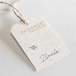 Marque-place baptême passeport bapteme étiquette