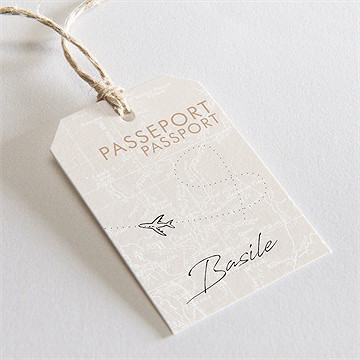 Marque-place baptême passeport bapteme étiquette