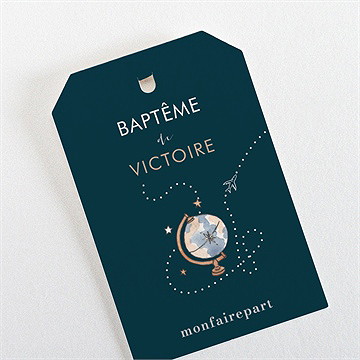 Marque-place baptême passeport bapteme étiquette - Dos du marque-place