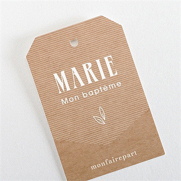 Marque-place baptême pele mele photo étiquette - Dos du marque-place