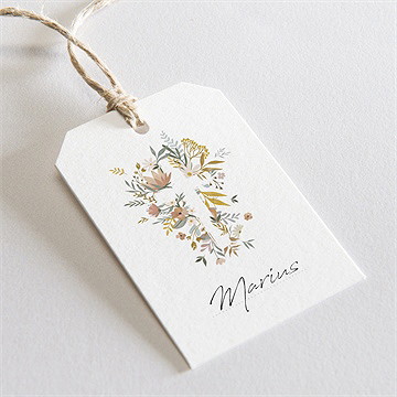 Marque-place baptême tout en joie étiquette