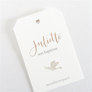 Marque-place baptême jungle étiquette - Dos du marque-place