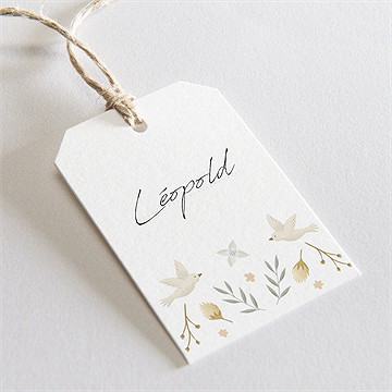 Marque-place baptême vers le beau étiquette