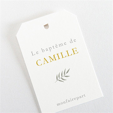 Marque-place baptême vers le beau étiquette - Dos du marque-place