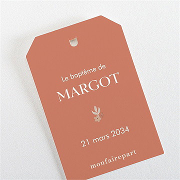 Marque-place baptême florilège étiquette - Dos du marque-place