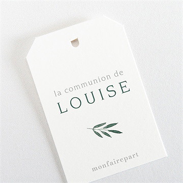 Marque-place communion touche champêtre étiquette - Dos du marque-place