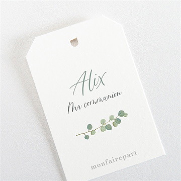 Marque-place communion en grâce étiquette - Dos du marque-place