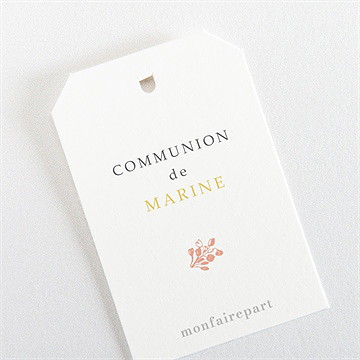 Marque-place communion gravures végétales étiquette - Dos du marque-place