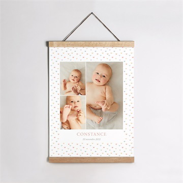 Affiche naissance petits cœurs
