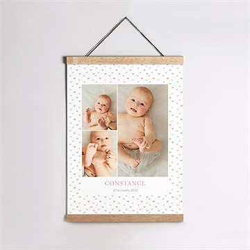 Affiche naissance petits cœurs
