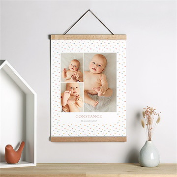 Affiche naissance petits cœurs - Mise en situation