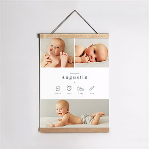 Affiche naissance multi photo
