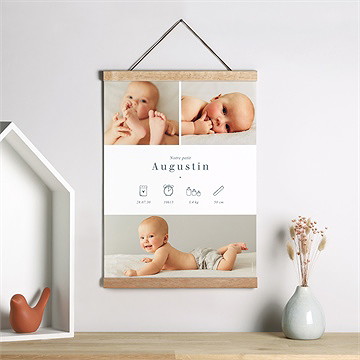 Affiche naissance multi photo - Mise en situation