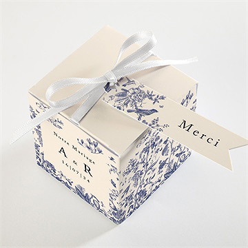 Boîte de dragées mariage exotique - Dessus de la boîte