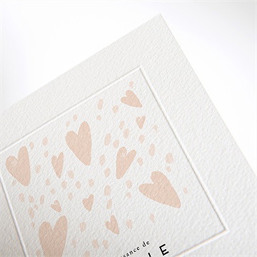 Faire-part naissance jolis cœurs - Détail du faire-part