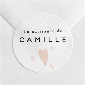 Sticker naissance jolis cœurs