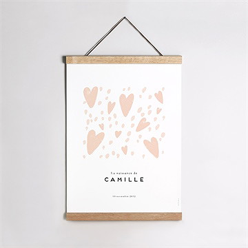 Affiche naissance jolis cœurs