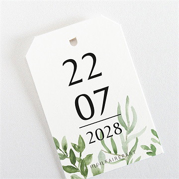 Rond de serviette mariage nature chic - Dos du rond de serviette