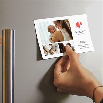 Remerciement naissance cœurs d'amour - Mise en situation