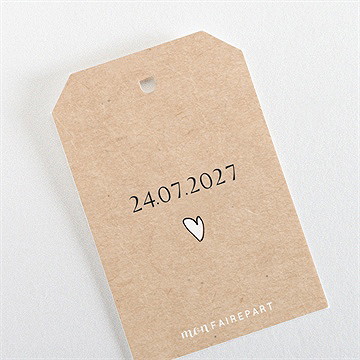 Rond de serviette mariage avec programme - Dos du rond de serviette