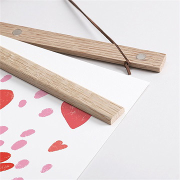 Affiche naissance cœurs d'amour - Détail des supports en bois