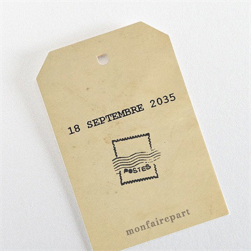 Rond de serviette baptême télégramme baptême - Dos du rond de serviette