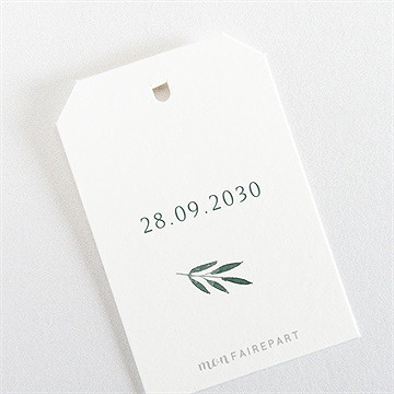 Rond de serviette baptême jolie annonce champêtre - Dos du rond de serviette