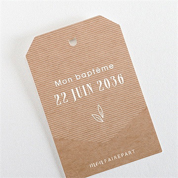 Rond de serviette baptême pele mele photo original - Dos du rond de serviette