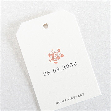 Rond de serviette baptême motif gravure - Dos du rond de serviette