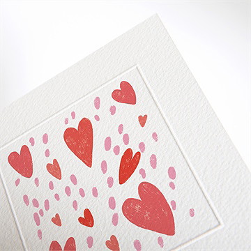 Faire-part naissance cœurs d'amour gaufrage - Détail du faire-part