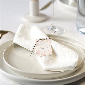 Rond de serviette communion gravures végétales