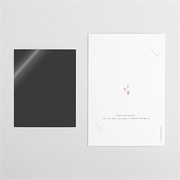 Faire-part naissance cœurs délicats - Dos du faire-part