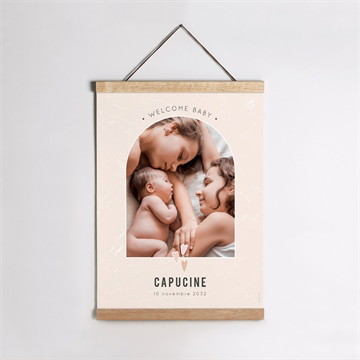 Affiche naissance cœurs délicats