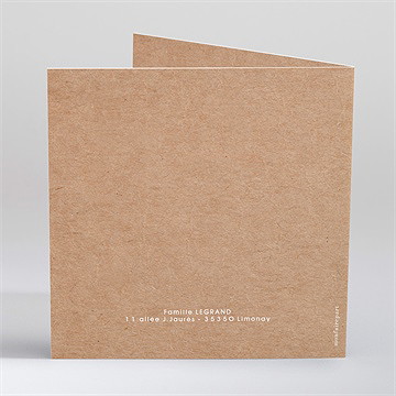 Faire-part de baptême pele mele photo gaufrage - Dos du faire-part