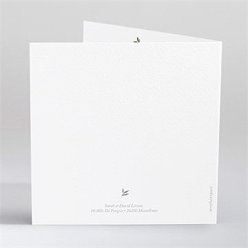 Faire-part de baptême tout en joie gaufrage - Dos du faire-part