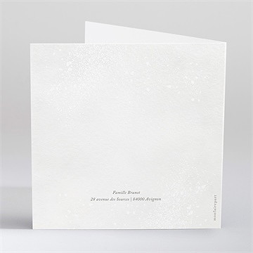 Faire-part de baptême l'hiver gaufrage - Dos du faire-part