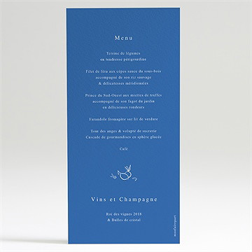 Menu mariage dolce vita - Dos du menu