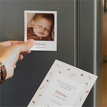 Faire-part naissance automne duo - Mise en situation