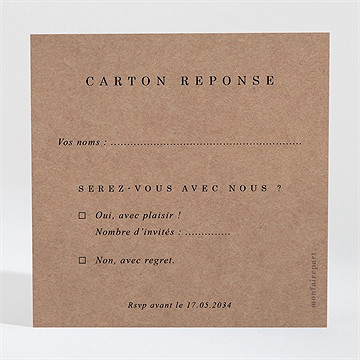 Carton réponse mariage vélo vintage - Dos de la carte réponse